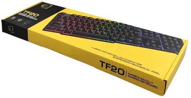 Alt view image 5 of 5 - TF20 RGB Gaming Rainbow Backlit Wired Keyboard NEW!!