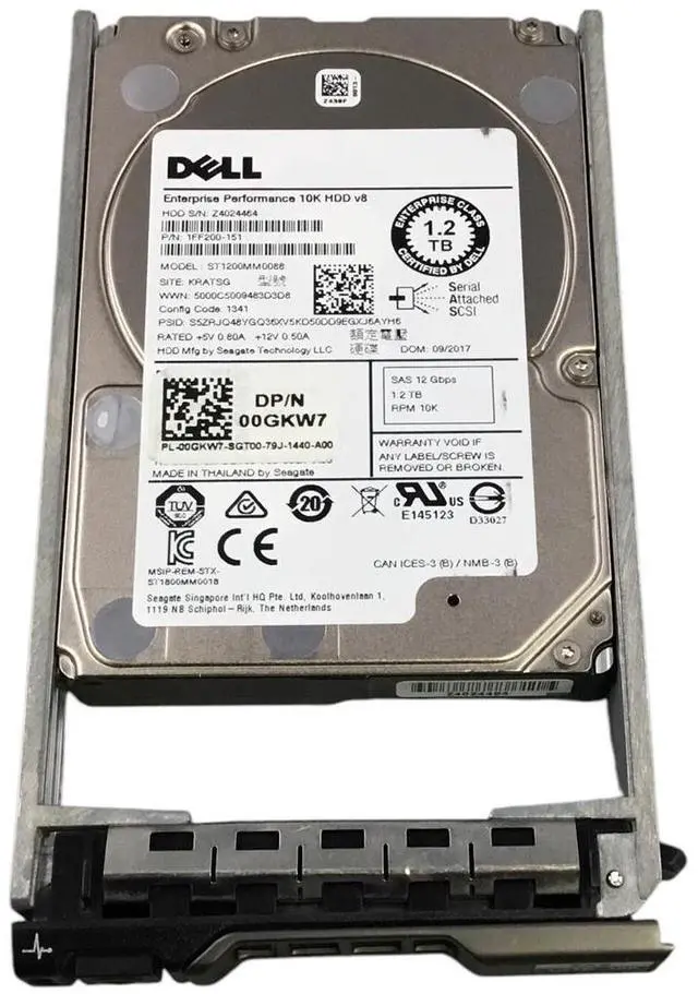 Main image of Dell 1FF200-151 ST1200MM0088 1.2 TB 12GB 10K, 00GkW7 w/Caddy