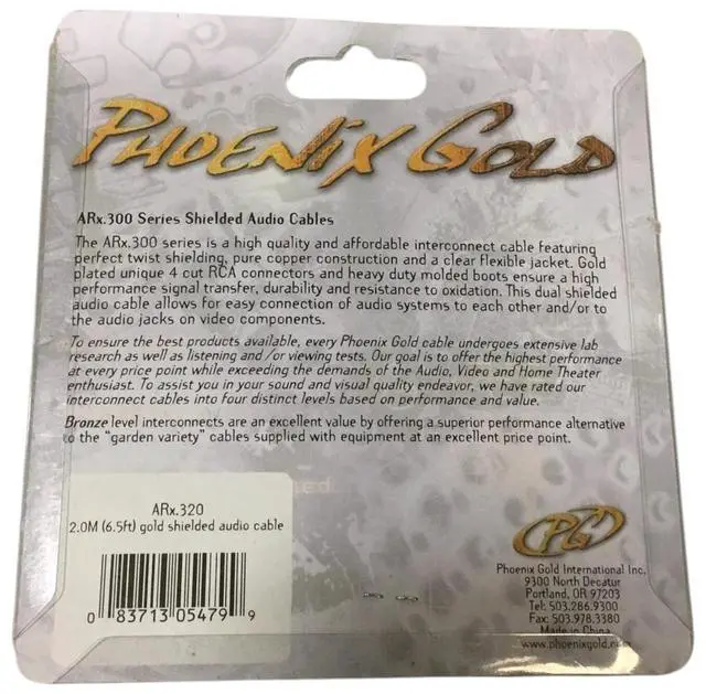 Alt view image 2 of 2 - PHOENiX GOLD ARx.300 Series Shielded Audio Cables 2.0m. (6.5ft), ARx.320 New!