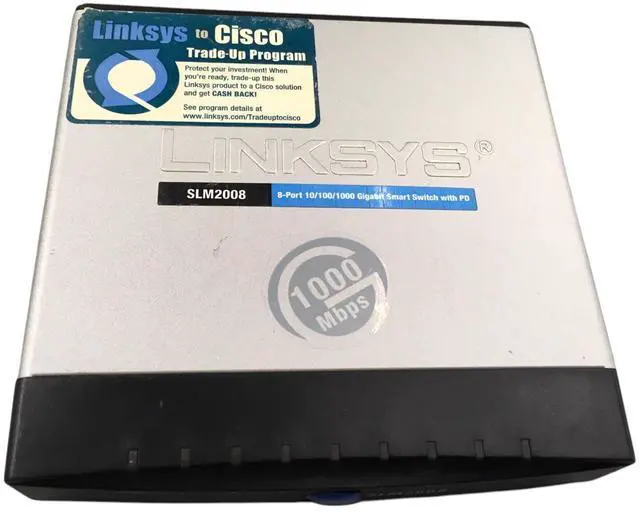 Alt view image 7 of 7 - Linksys Switch SLM 2008 8 Port Gigabit Smart Switch