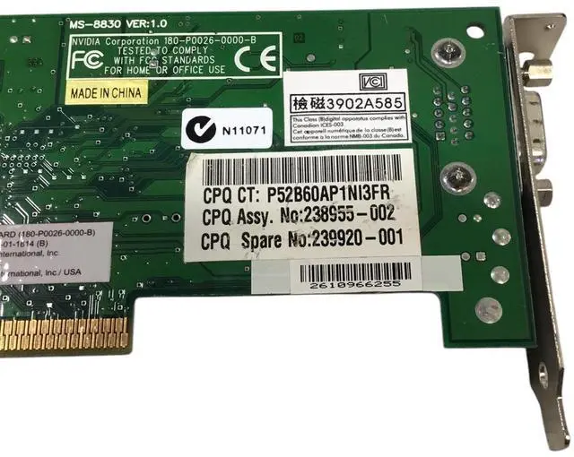 Alt view image 7 of 7 - HP MS-8830 Vanta 16MB VGA AGP Video Card 239920-001 238955-002 Low Profile