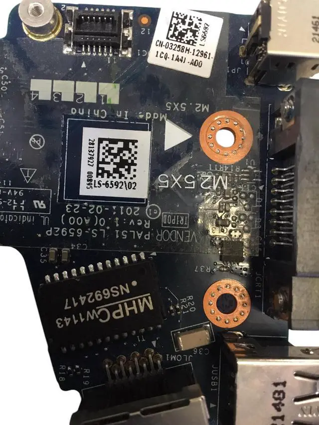 Alt view image 4 of 7 - Dell Latitude E6420 Ethernet/Audio/USB/VGA Board - LS-6592P 03258H