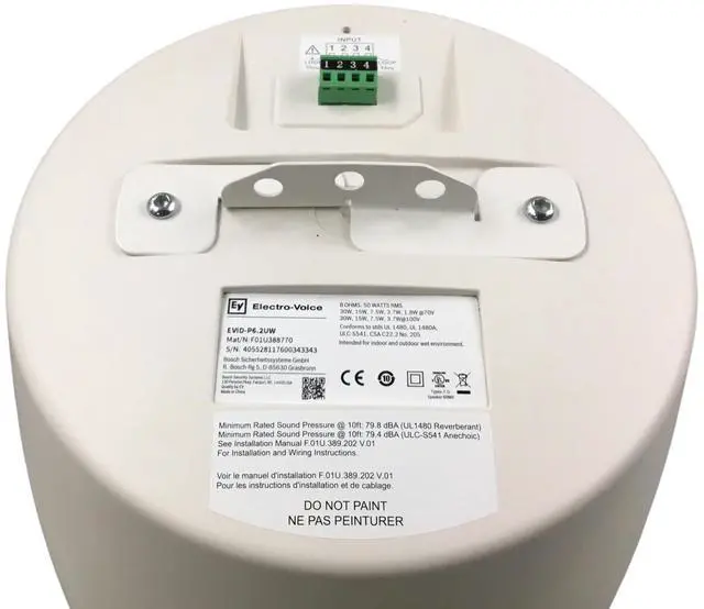 Alt view image 5 of 7 - Electro-Voice EVID-P6.2UW - 6.5" Pendant Speaker White 70/100V UL 1480 wh