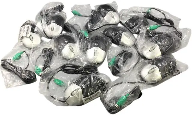 Alt view image 2 of 2 - Lot of 10-HP Black & Silver PS/2 Optical Scroll Wheel 3 Button Mouse 417441-002