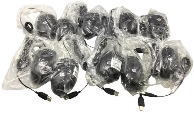 Alt view image 4 of 4 - Lot of 10-HP Black USB 3-Button Scrolling Wheel Optical Mouse 672652-001