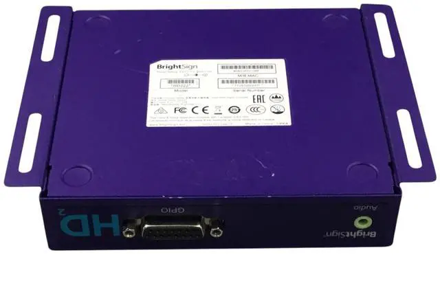 Alt view image 7 of 7 - BrightSign HD222 Networked Interactive Media/Digital Signage Player Purple