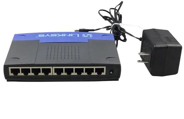 Alt view image 7 of 7 - Linksys EFAH08W ver 3.0 10/100 8-Port EtherFast Workgroup Hub Switch w/Adapter