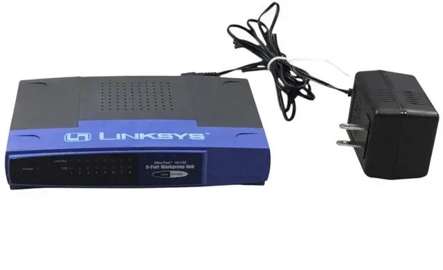 Alt view image 3 of 7 - Linksys EFAH08W ver 3.0 10/100 8-Port EtherFast Workgroup Hub Switch w/Adapter