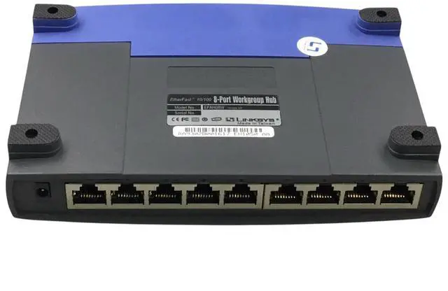 Alt view image 6 of 7 - Linksys EFAH08W ver 3.0 10/100 8-Port EtherFast Workgroup Hub Switch w/Adapter