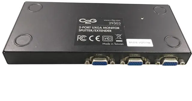 Alt view image 7 of 7 - 2-port UXGA monitor Splitter/Extender C2G 29503