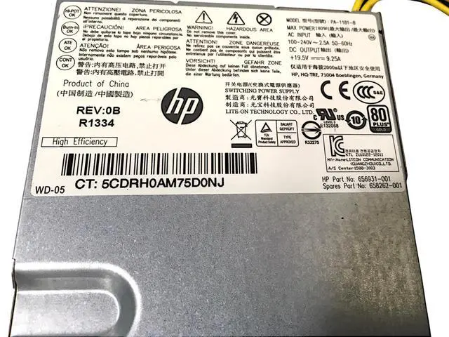 Alt view image 7 of 7 - HP Compaq Pro Elite 6300 PA-1181-8 658262-001 180W AIO Switching Power Supply