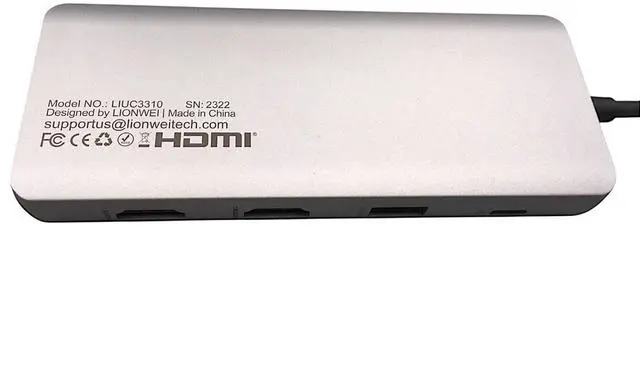 Alt view image 2 of 7 - Lionwei USB-C HUB Docking Station 11 in 1 LIUC3310