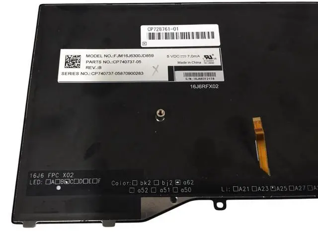 Alt view image 2 of 3 - Keyboard For Fujitsu FJM16J6300JD859 CP728761-01