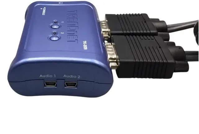 Alt view image 6 of 7 - TRENDnet 2-Port USB KVM Switch TK-209 W/ 2 Interface Cables