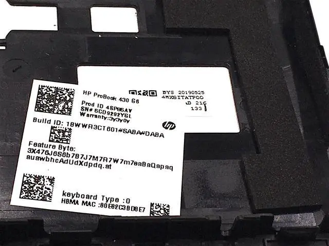 Alt view image 3 of 7 - For HP ProBook 430 G6 Palmrest Upper Case Backlit keyboard L44548-001