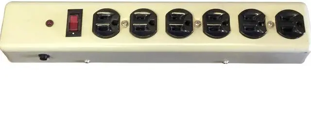 Alt view image 3 of 3 - 6-Outlet Surge Protector 125V 15A | Model 186SS Metal Power Strip | Taiwan