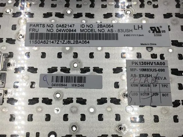 Alt view image 4 of 4 - Laptop Keyboard For Lenovo Thinkpad E120 E125 English US 04W0944 0A62111 Black