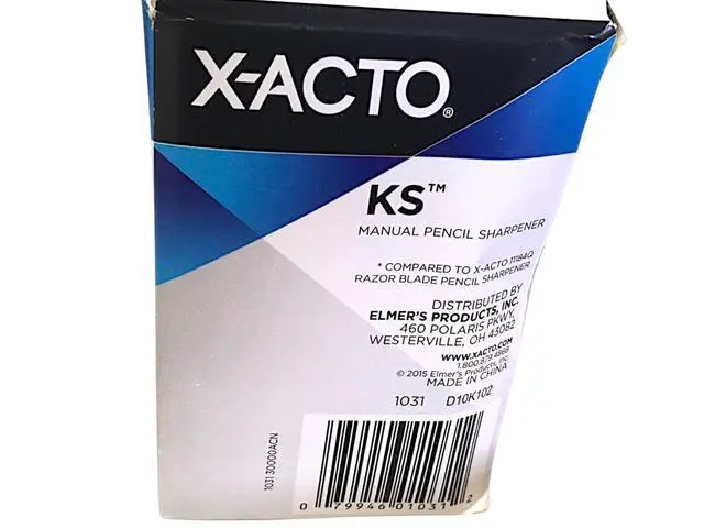 Alt view image 4 of 7 - X-Acto KS Manual Classroom Pencil Sharpener Counter/Wall-Mount Black/Chrome 1031