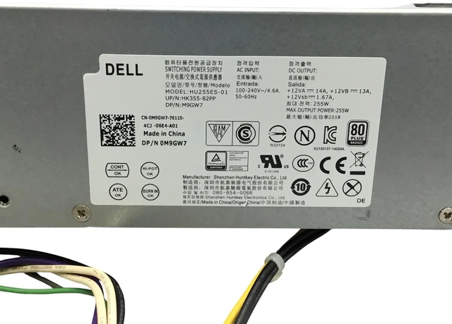 Alt view image 5 of 6 - Dell OptiPlex 3020 7020 9020 SFF HU255ES-01 0M9GW7 255 Power Supply