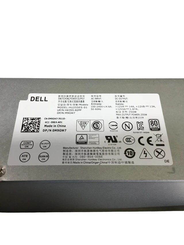 Alt view image 3 of 6 - Dell OptiPlex 3020 7020 9020 SFF HU255ES-01 0M9GW7 255 Power Supply