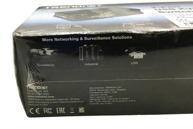 Alt view image 7 of 7 - TRENDnet TK-207K 2-Port USB KVM Switch Kit with Cables Black, New!