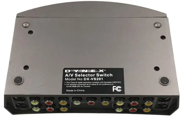 Alt view image 4 of 4 - Dynex A/V Audio -video Selector switch DX-VS201 Silver 4-Button, w/o Adapter