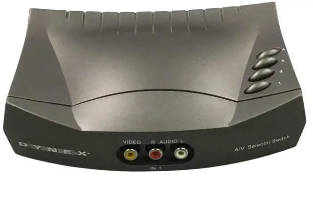 Alt view image 2 of 4 - Dynex A/V Audio -video Selector switch DX-VS201 Silver 4-Button, w/o Adapter
