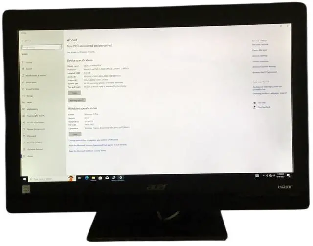 Alt view image 2 of 7 - Acer Veriton Z4820G All-in-One i5-6500 3.20GHz | 8GB | 500GB | DVDRW | Wired Mouse and Keyboard | Windows 10 Pro | No Adapter