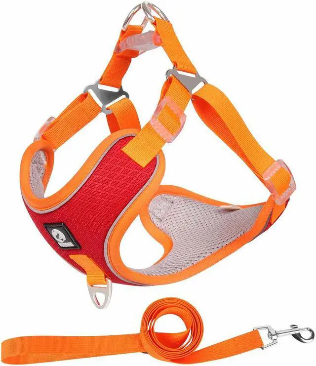 Alt view image 7 of 7 - Adjustable Dog Harness No Pull Reflective Medium Large Dog Harness and Leash Set For French Bulldog Greyhound Walking Running