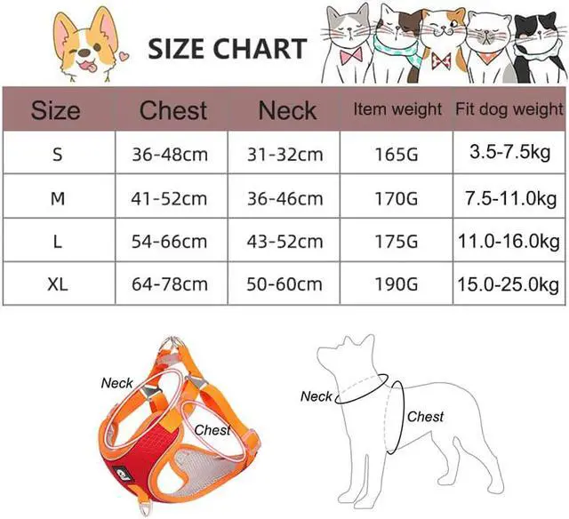 Alt view image 5 of 7 - Adjustable Dog Harness No Pull Reflective Medium Large Dog Harness and Leash Set For French Bulldog Greyhound Walking Running