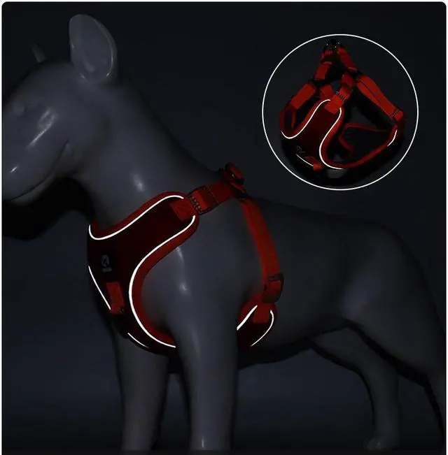 Alt view image 3 of 7 - Adjustable Dog Harness No Pull Reflective Medium Large Dog Harness and Leash Set For French Bulldog Greyhound Walking Running