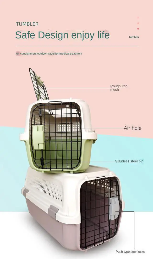 Alt view image 4 of 7 - Dog Air Box With Skylight Portable Cage Rabbit Dog Cat Consignment Box Wholesale Pet Air Box Small Purple