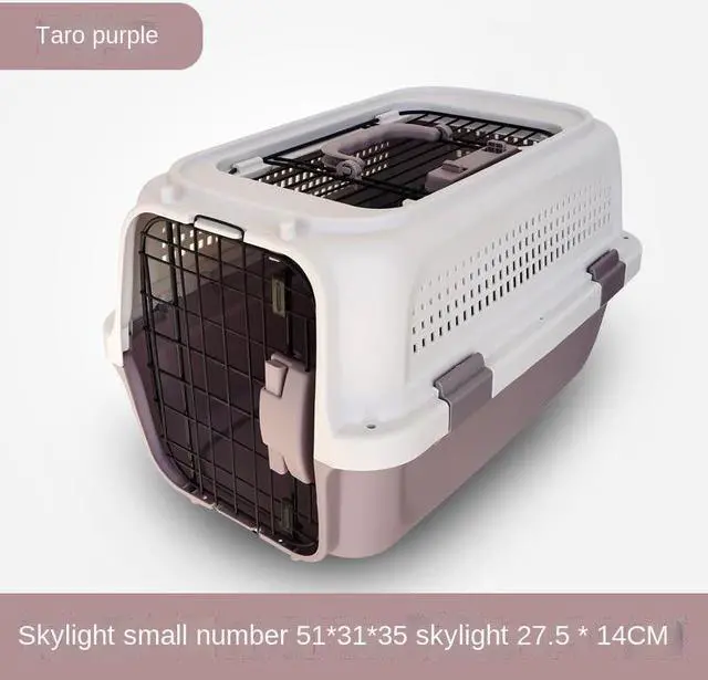 Main image of Dog Air Box With Skylight Portable Cage Rabbit Dog Cat Consignment Box Wholesale Pet Air Box Small Purple