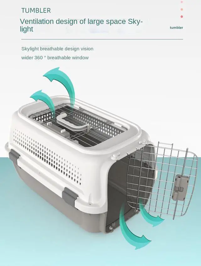Alt view image 6 of 7 - Dog Air Box With Skylight Portable Cage Rabbit Dog Cat Consignment Box Wholesale Pet Air Box Small Purple