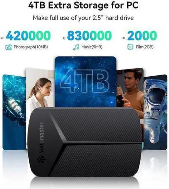 Alt view image 2 of 7 - Yottamaster 2.5-inch HDD case external hard disk box HDD external shell C USB 3.1 6Gbps connection SSD shell supports HDD/SSD2.5-inch ssd shell supports 7mm thick two sections supports 4TB