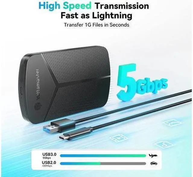 Alt view image 3 of 7 - Yottamaster 2.5-inch HDD case external hard disk box HDD external shell C USB 3.1 6Gbps connection SSD shell supports HDD/SSD2.5-inch ssd shell supports 7mm thick two sections supports 4TB