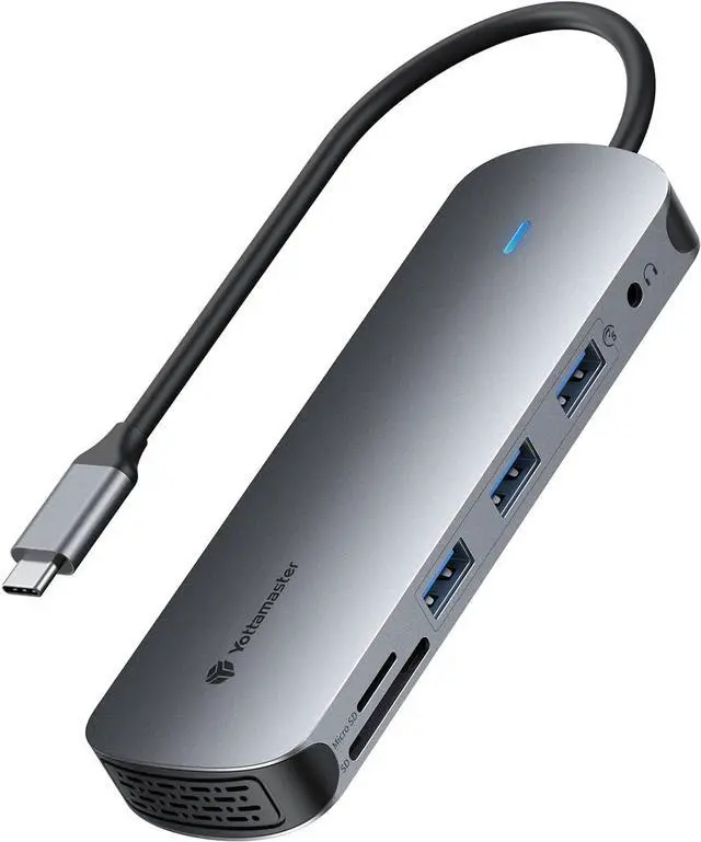 Main image of Yottamaster 10 in 1 USB C hub Docking Station, USB C Hub with 4K HDMI, VGA, 3 USB 3.0, TF/SD Reader, Ethernet, Audio, 100W Power Delivery Compatible with MacBook, Surface, iPad or Other Type C Devices