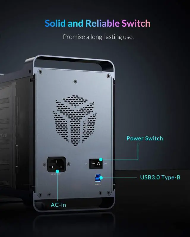 Alt view image 7 of 7 - Yottamaster 5 Bay Hard Drive Enclosure,Aluminum Alloy 2.5"& 3.5" SATA HDD/SSD External HDD SSD Storage Enclosure with 80mm RGB Silent Fan,Supports 5X18TB Capacity for PC DIY Experts&Gamers