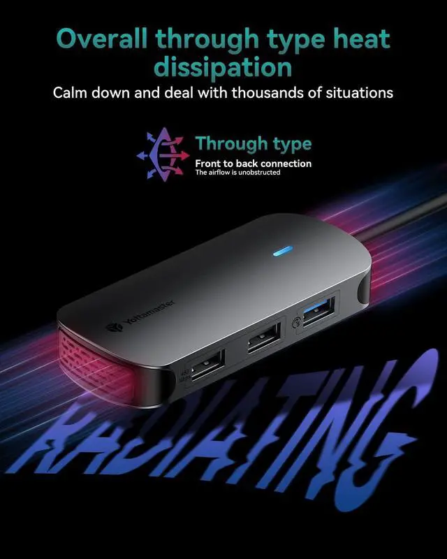 Alt view image 6 of 7 - USB C Docking Station, Yottamaster 5 in 1 USB C Dongle with HDMI 4K, PD60W, USB3.0, USB C Hub Multiport Adapter Compatible for MacBook and Other Type C Devices