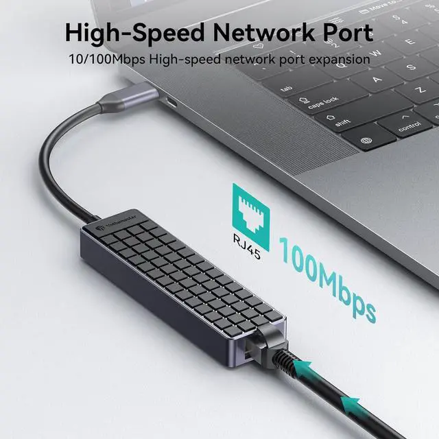 Alt view image 3 of 7 - Yottamaster USB C Hub Ethernet, 5 in 1 USB C Hub Multiport Adapter with 4K HDMI, RJ45 Ethernet, USB3.0, 60W PD, Compatible with MacBook Pro/Air, Surface Pro and More Type C Laptop Devices