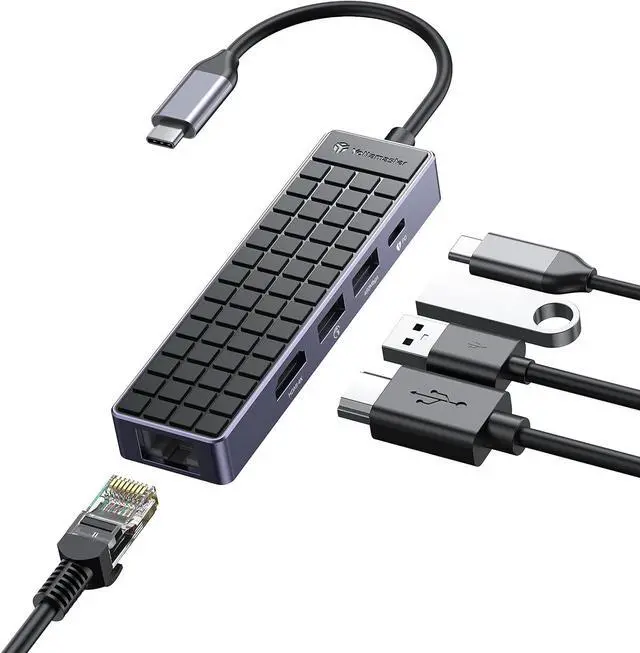 Main image of Yottamaster USB C Hub Ethernet, 5 in 1 USB C Hub Multiport Adapter with 4K HDMI, RJ45 Ethernet, USB3.0, 60W PD, Compatible with MacBook Pro/Air, Surface Pro and More Type C Laptop Devices