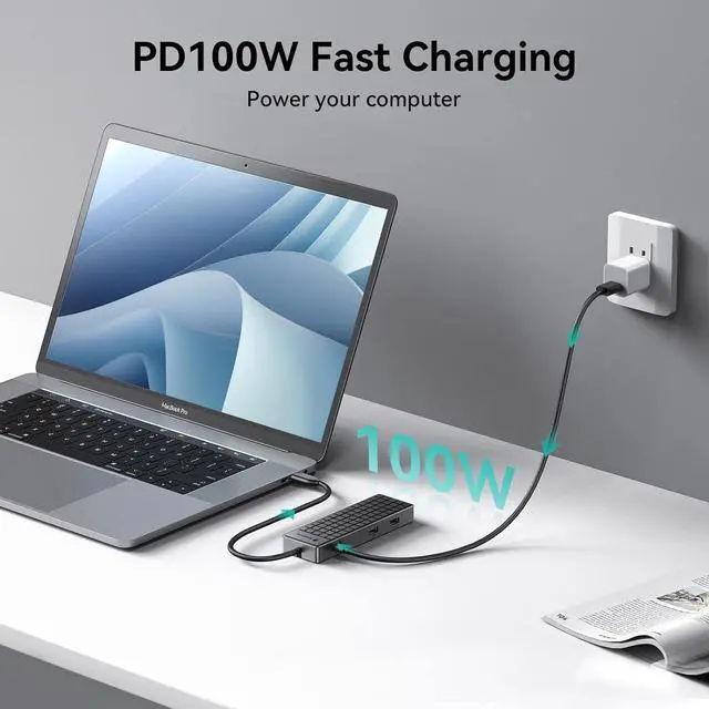 Alt view image 4 of 7 - Yottamaster USB C Hub Hdmi Adapter, 9 in 1 USB C Hub Multiport Adapter with HDMI, USB A 3.0, USB C 3.0, SD/TF Card Reader, 100W PD, Compatible with MacBook Pro/Air and More Type C Laptop Devices