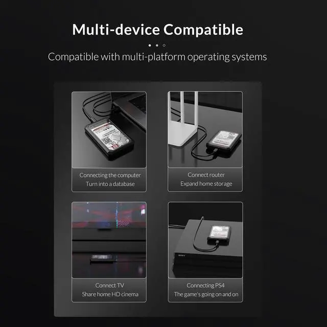 Alt view image 6 of 7 - Yottamaster 10Gbps translucent SSD case USB3.1 GEN1 SATA3.0 HDD enclosure for 2.5 & 3.5 Inch SATA Hard Drives 2.5 in. / 3.5" SATA