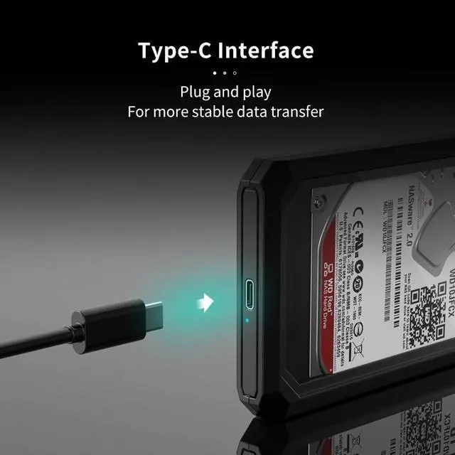 Alt view image 7 of 7 - Yottamaster 10Gbps translucent SSD case USB3.1 GEN1 SATA3.0 HDD enclosure for 2.5 & 3.5 Inch SATA Hard Drives 2.5 in. / 3.5" SATA