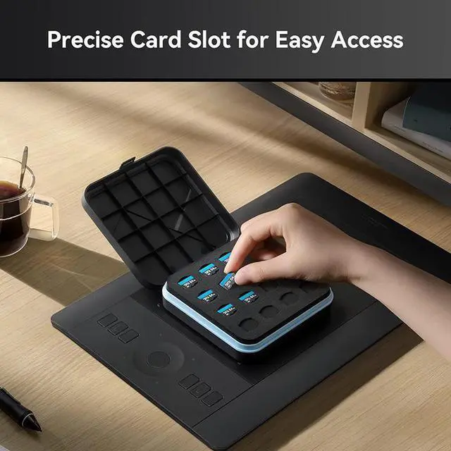 Alt view image 3 of 7 - Yottamaster 15 Slot Memory Card Case Holder for 3 SSD 6 SD Card and 6 TF Card Protective Case with Labels Anti-Shock and Waterproof Storage Bag