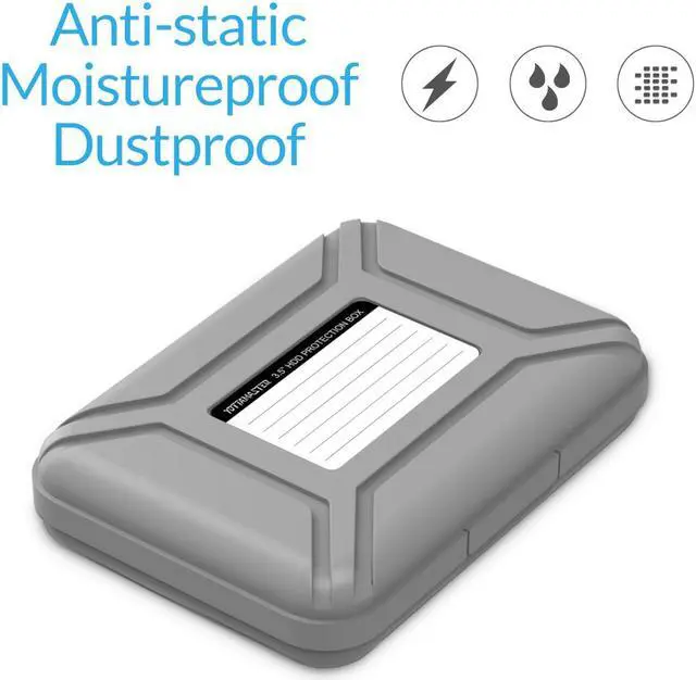 Alt view image 5 of 7 - 3.5" Hard Drive Case, Yottamaster Portable Hard Drive Disk Protective Box for 3.5 Inch HDD Storage Anti-static Moistureproof Dustproof