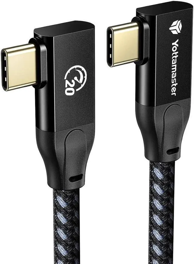 Main image of Yottamaster USB C to USB C Cable Right Angle[100W, 20Gbps, 5m], USB3.2X2 Bradied 100W USB C Charging Cable Support 4K@60Hz, with E-Marker [16.5ft/5m]