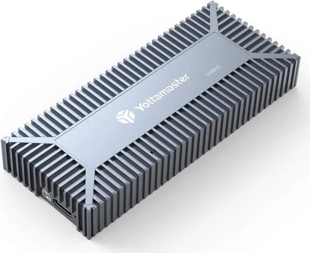 Alt view image 8 of 13 - Yottamaster 40Gbps M.2 SSD Enclosure for 2280 NVMe SSD-NVMe Enclosure for Thunderbolt 4/Thunderbolt 3/USB4, Up to 2800MB/s