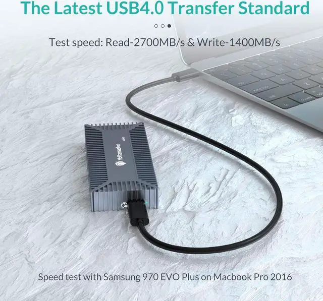 Alt view image 9 of 13 - Yottamaster 40Gbps M.2 SSD Enclosure for 2280 NVMe SSD-NVMe Enclosure for Thunderbolt 4/Thunderbolt 3/USB4, Up to 2800MB/s