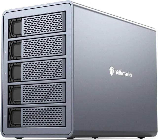Main image of Yottamaster 10Gbps 5 Bay USB C Hard Drive Enclosure Daisy Chain, Type-C External HDD Enclosure Support 2.5"/3.5" SATA HDD SSD up to 5X18TB - Daisy Chaining Support 270TB Storage Expansion